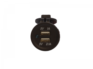 Panel Mount Twin USB Power Socket - 12V/24V (5V, 3.1A)