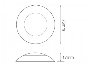 12V LED Round Interior Courtesy/Down Light With Coloured Lens