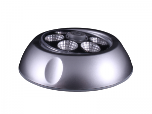 Push Button LED Ceiling Light With 3 Position Tilt - Matt Silver Housing (Cool White)