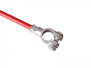 AMC Extra Flexible PVC Battery Lead With 8mm Terminal & Universal Clamp - Red 16mm 110A