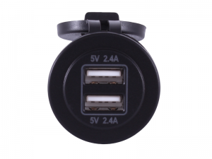 Twin Port Fast Charge USB Power Socket With Blue LED (5V, 4.8A)