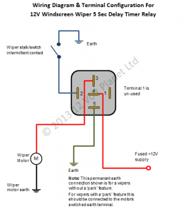 12V Universal Intermittent Wiper Timer Relay - 5 Sec Delay