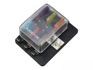 Standard Blade Fuse Box With Positive Busbar & LEDs - 6 Way