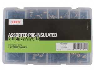 Durite 280 Piece Blue Pre-Insulated Crimp Terminal Assortment Kit 0-203-02