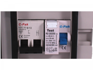 IP65 AC Mains Consumer Unit With 1 x Double Pole MCB + RCD