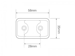 Compact Front Marker Light - White (35 Series)