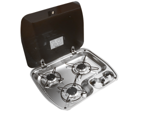 Dometic HBG 3445 Three Burner Gas Hob with Glass Lid (520 x 445mm)