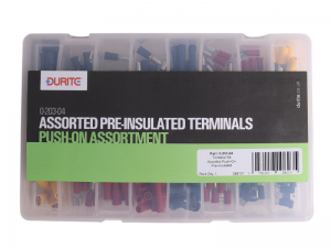 Durite 221 Piece Push-On Pre-Insulated Crimp Terminal Assortment Kit 0-203-04