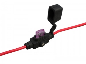 Inline Splashproof Standard Blade Fuse Holder With LED