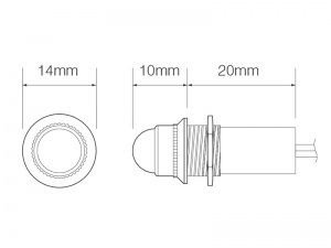 Stainless Steel LED Pilot / Warning Light - 12V