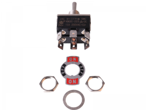 MOM/OFF/MOM Double Pole Toggle Switch With Decal Plate - 30A@12V