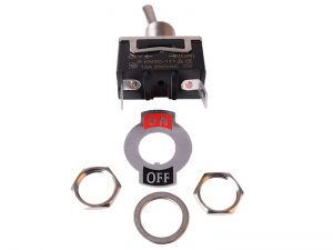 MOM/OFF Single Pole Toggle Switch With Decal Plate - 30A@12V