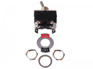 ON/OFF Double Pole Toggle Switch With Decal Plate - 30A@12V