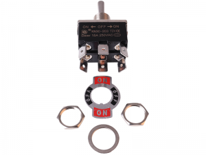 ON/OFF/ON Double Pole Toggle Switch With Decal Plate - 30A@12V