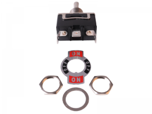 ON/OFF/ON Single Pole Toggle Switch With Decal Plate - 30A@12V