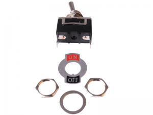 ON/OFF Single Pole Toggle Switch With Decal Plate - 30A@12V