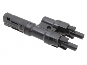 Pair of MC4-Compatible T-Branch Solar Connectors (Enclosed Locking Tabs)