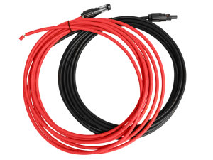 Pair of 4mm Red & Black Single Core Solar Cables With MC4-Compatible Connectors - 5m Length