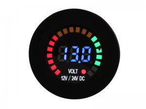 12V/24V Panel Mount Volt Meter - Dual Analogue & Digital Display