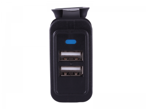 Rectangular Twin Port Fast Charge USB Power Socket (5V, 4.8A)