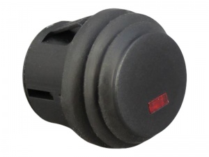 ON/OFF Push Switch, Round, Red LED Illumination - 10A@12V