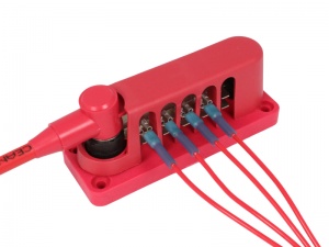 VTE 120A Tab Terminal Busbar - 10 Point - Red