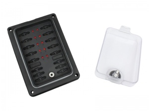 Waterproof Panel Mount Standard Blade Fuse Box With LEDs - 10 Way