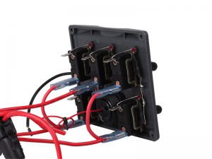 Weatherproof 5-Way Switch Panel With Voltmeter and In-Line Fuses - Anthracite - 12V/24V