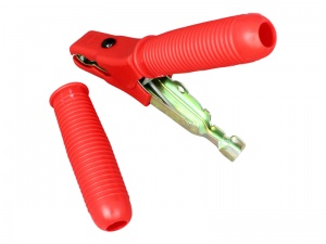 Fully Insulated Battery/Crocodile Clip - 80A Positive/Red