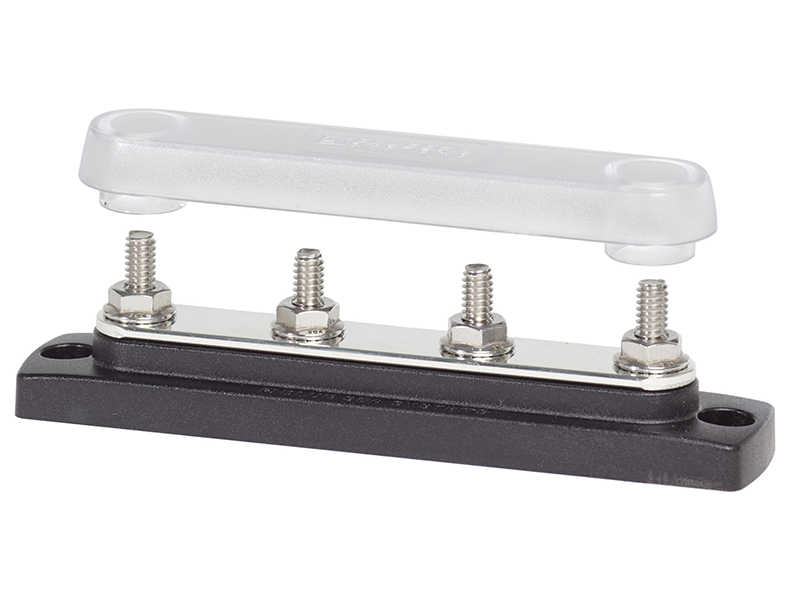 Blue Sea Systems 2307 Common 150A BusBar - 4x 1/4''-20 Studs with Cover