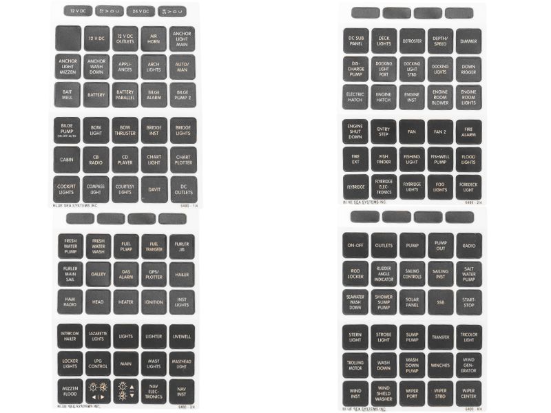 Blue Sea Systems 4217 Waterproof DC Label Kit - 120 Black Square Labels
