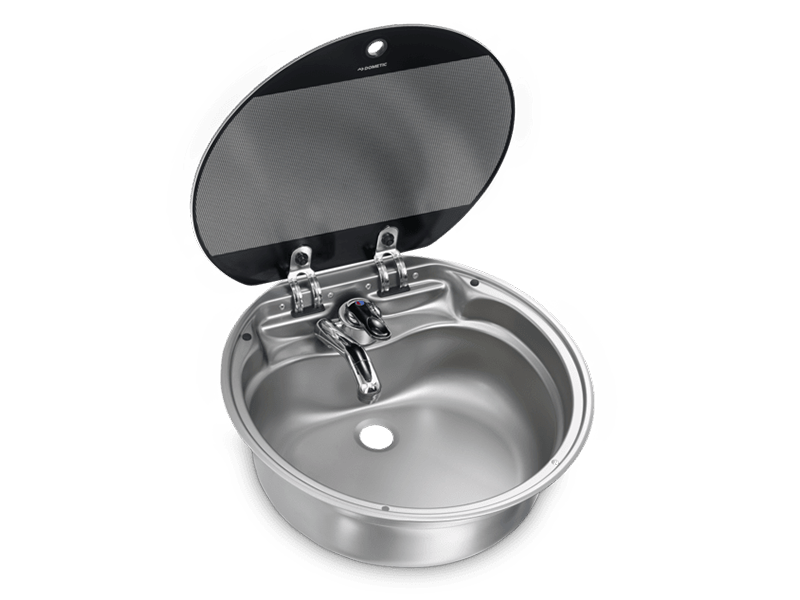 Dometic SNG 420 Round Sink With Glass Lid (420mm Dia.)