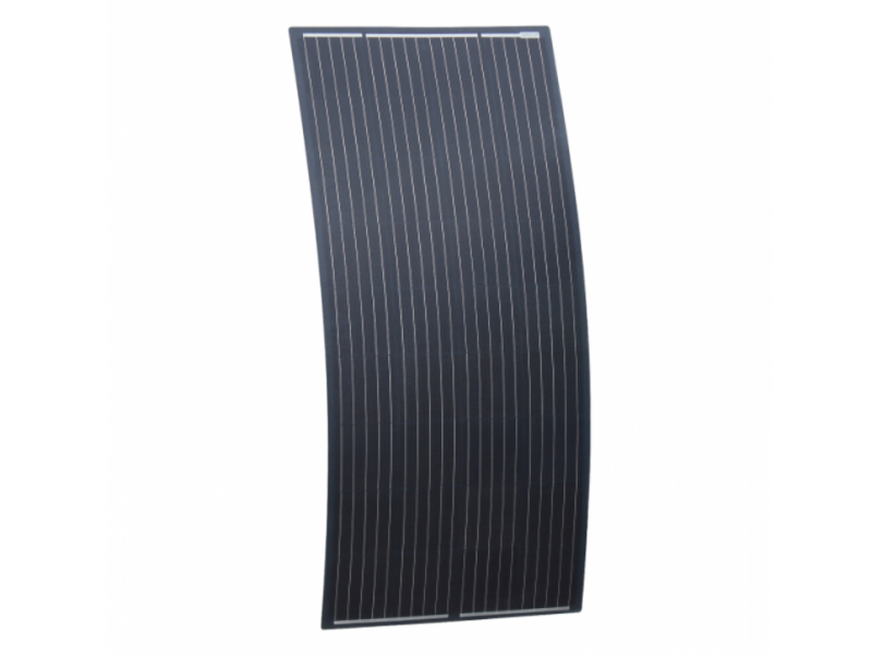 200W Monocrystalline Black Semi-Flexible Fibreglass Solar Panel - Rear Junction Box