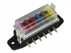 Low Profile Standard Blade Fuse Box (Side Terminals) - 6 Way