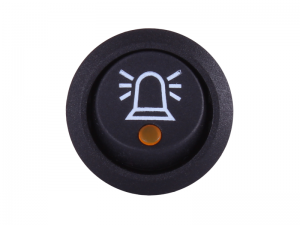 ON/OFF Round Mini Rocker Switch With Beacon Symbol & Amber Light - 12V