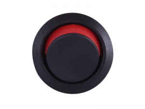 ON/OFF Round Mini Rocker Switch With Red Indicator - 12V