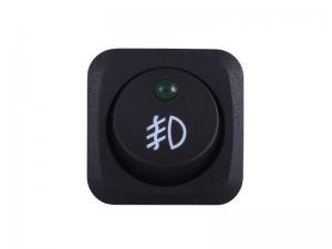 ON/OFF Round Rocker Switch With Fog Light Symbol & Green Light - 12V