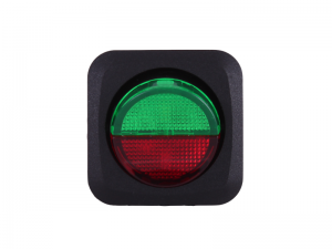 ON/OFF Round Rocker Switch With Red/Green Illuminated Lens - 12V