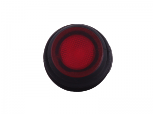 Waterproof ON/OFF Round Mini Rocker Switch With Illuminated Red Lens - 12V